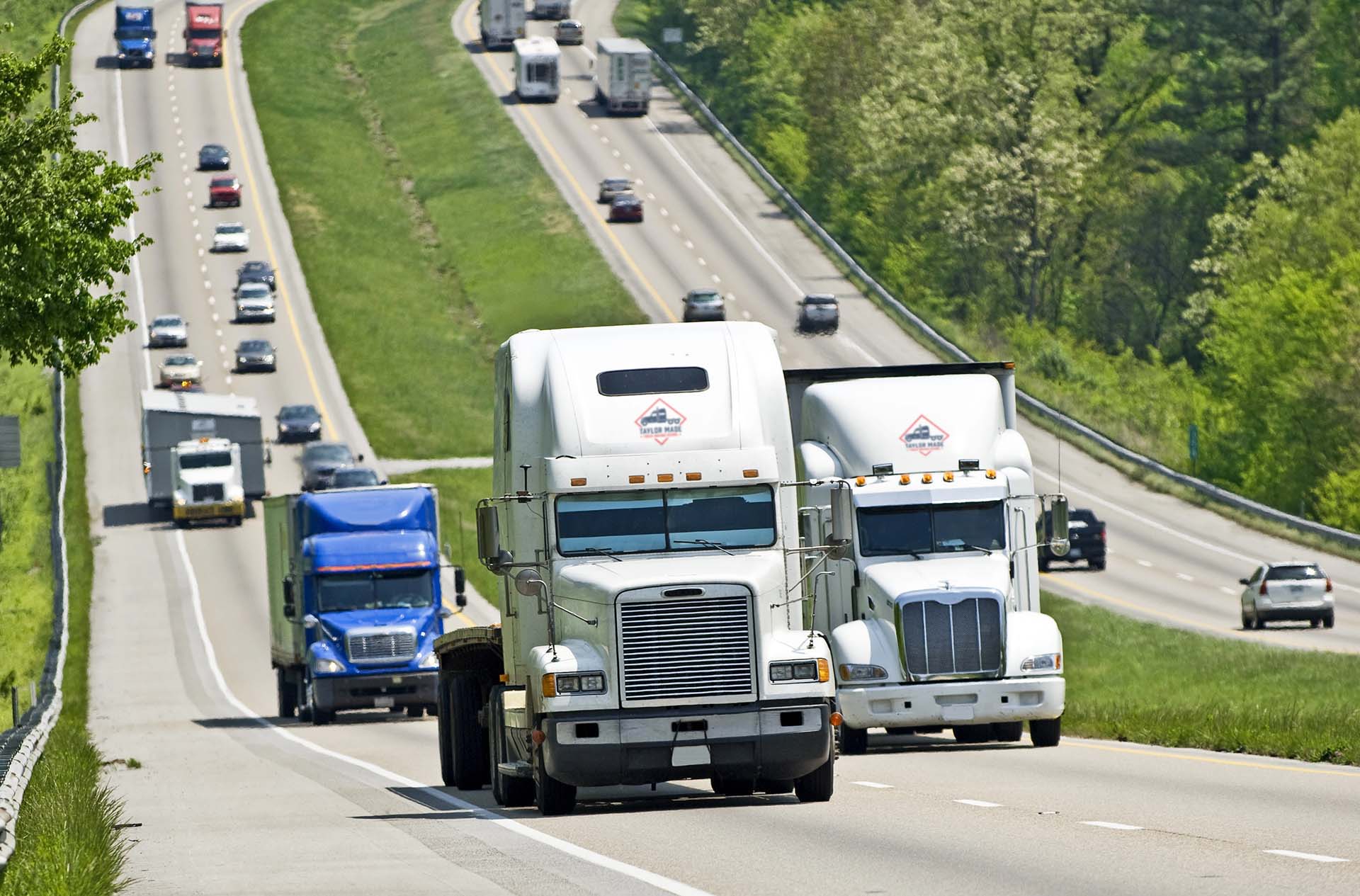 Taylor Made Truck Driving School student in cab during CDL training
